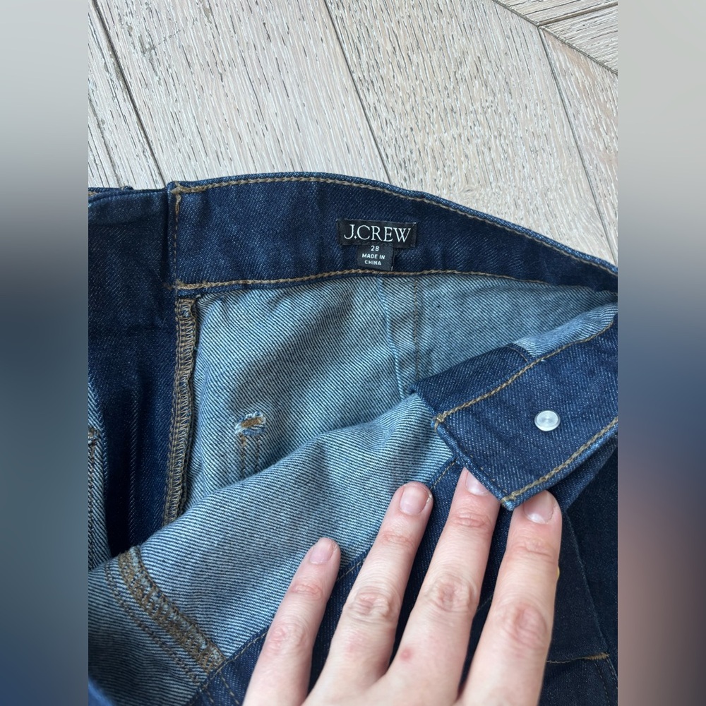 J. Crew Dark Blue Flare Jeans with Gold Buttons - Picture 4 of 6